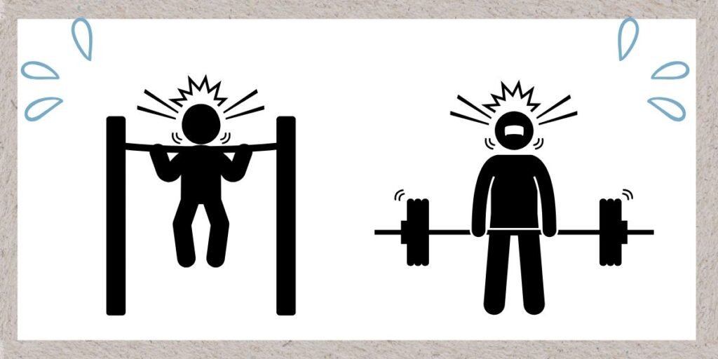 筋トレを限界まで追い込んでいる様子
