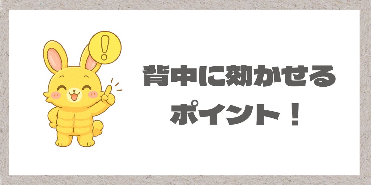 背中に効かせるコツ解説の装飾用画像