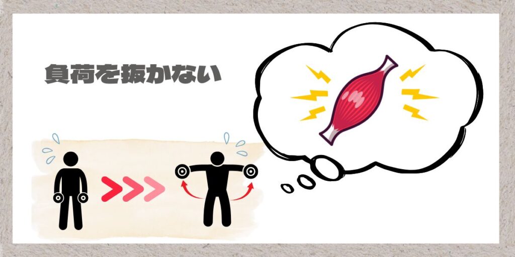 筋トレで負荷を抜かないイメージ