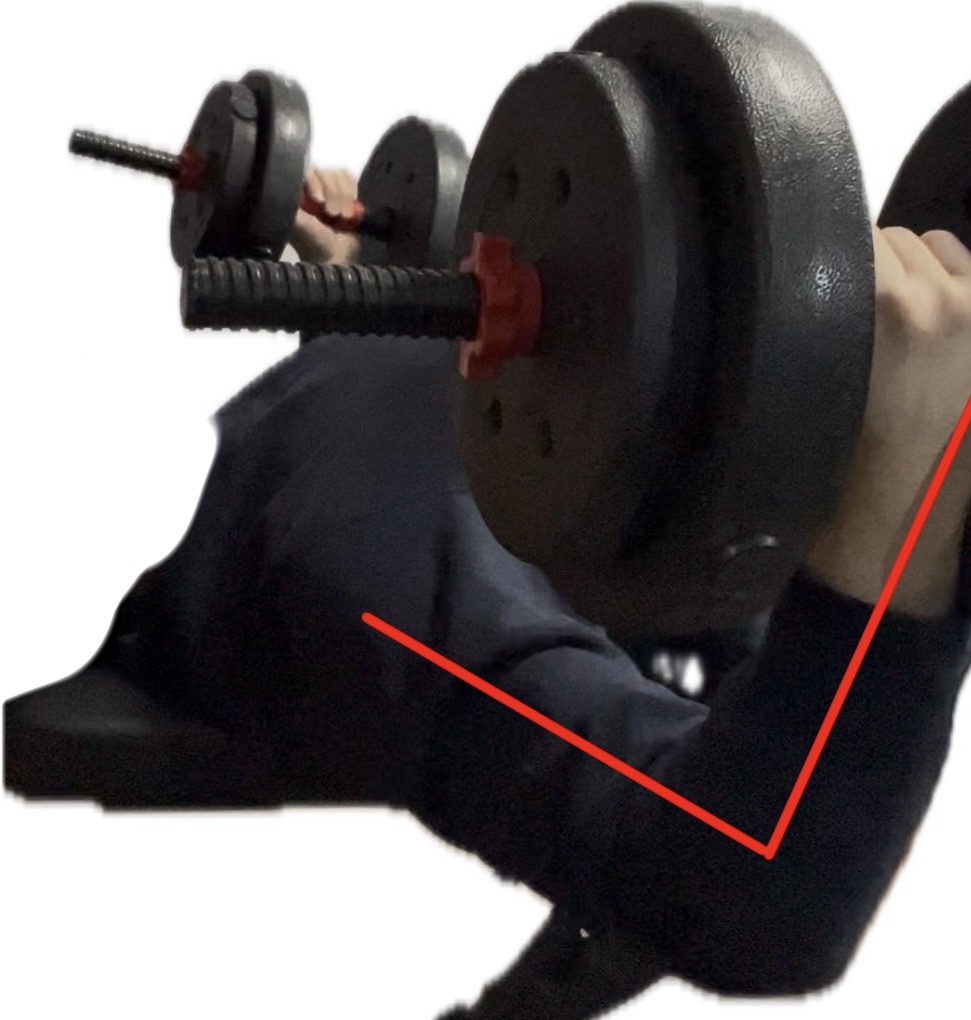 ダンベルを広げている写真