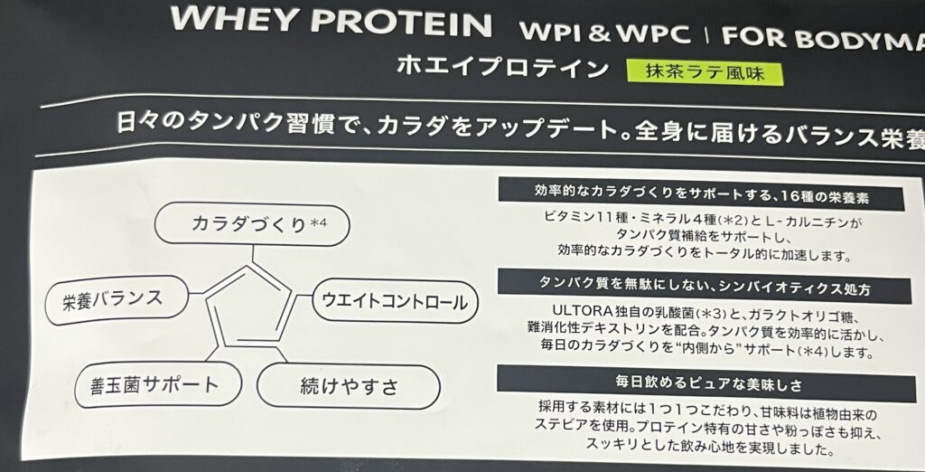 ウルトラ抹茶ラテの成分表の写真