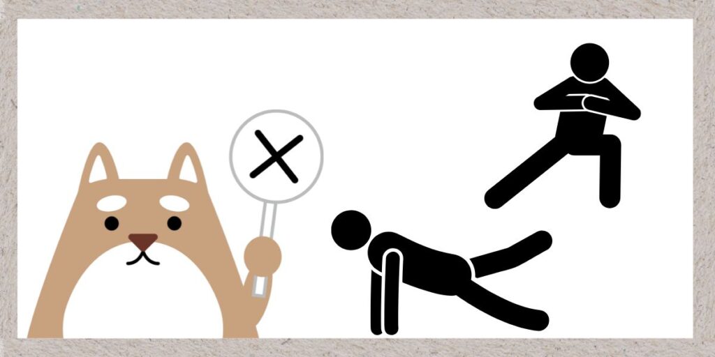 筋トレ間違ったフォームのイラスト