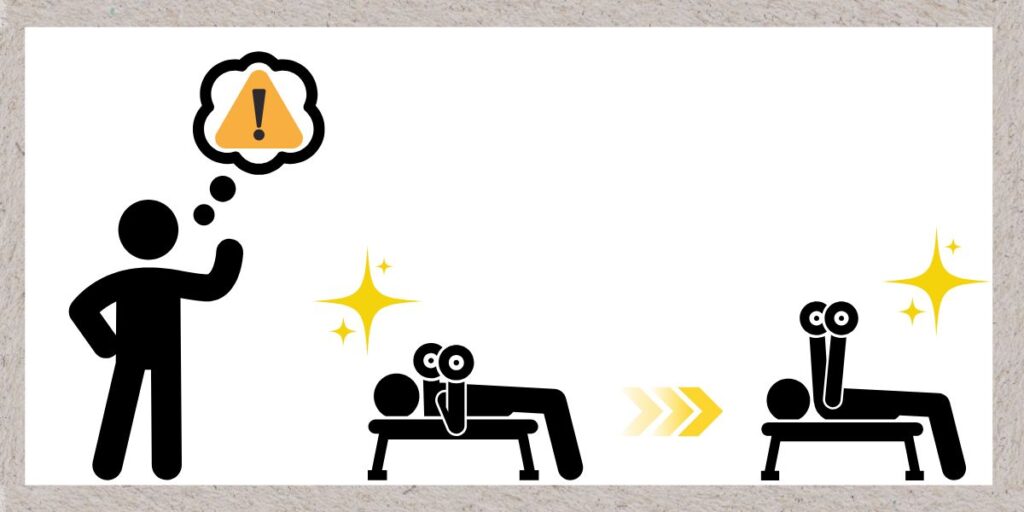 正しい動作を意識しているイメージイラスト